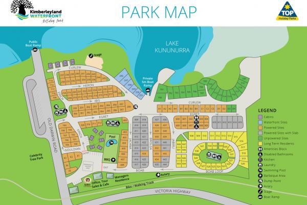 Kimberleyland Caravan Park Map